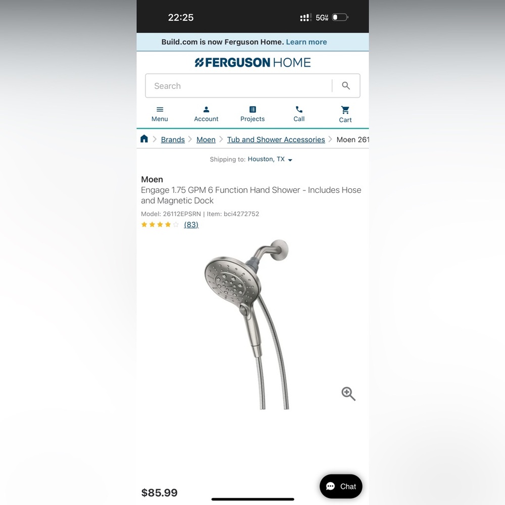 Moen Handheld Magnetic‎ Shower Head